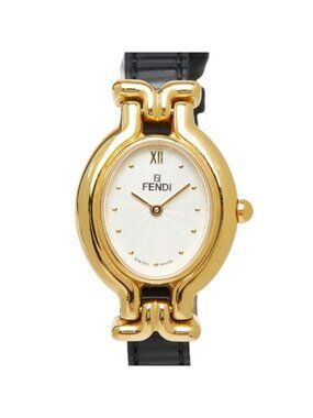 Fendi Chameleon Change Strap Watch White Gold Multicolor Plated Leather